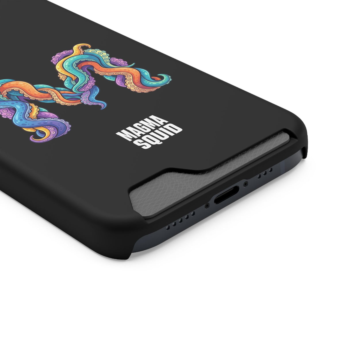 Magma Squid Card-Holder Phone Case — Colourful Squid Tentacle Design