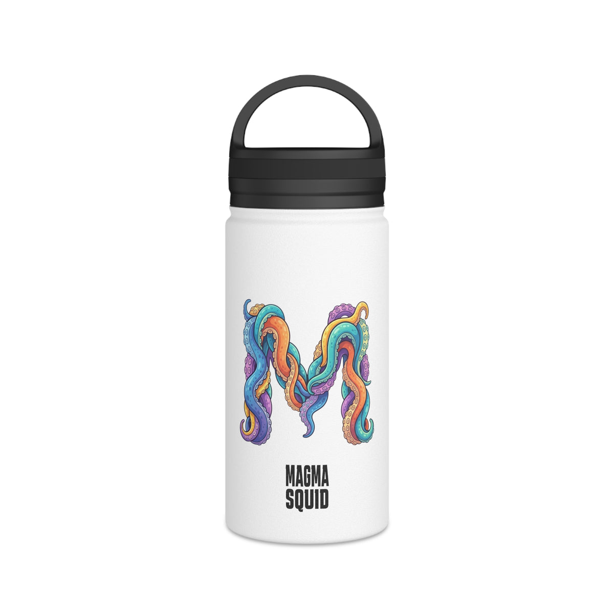 Magma Squid Stainless Steel Water Bottle — Colourful Tentacle M Logo, Handle Lid