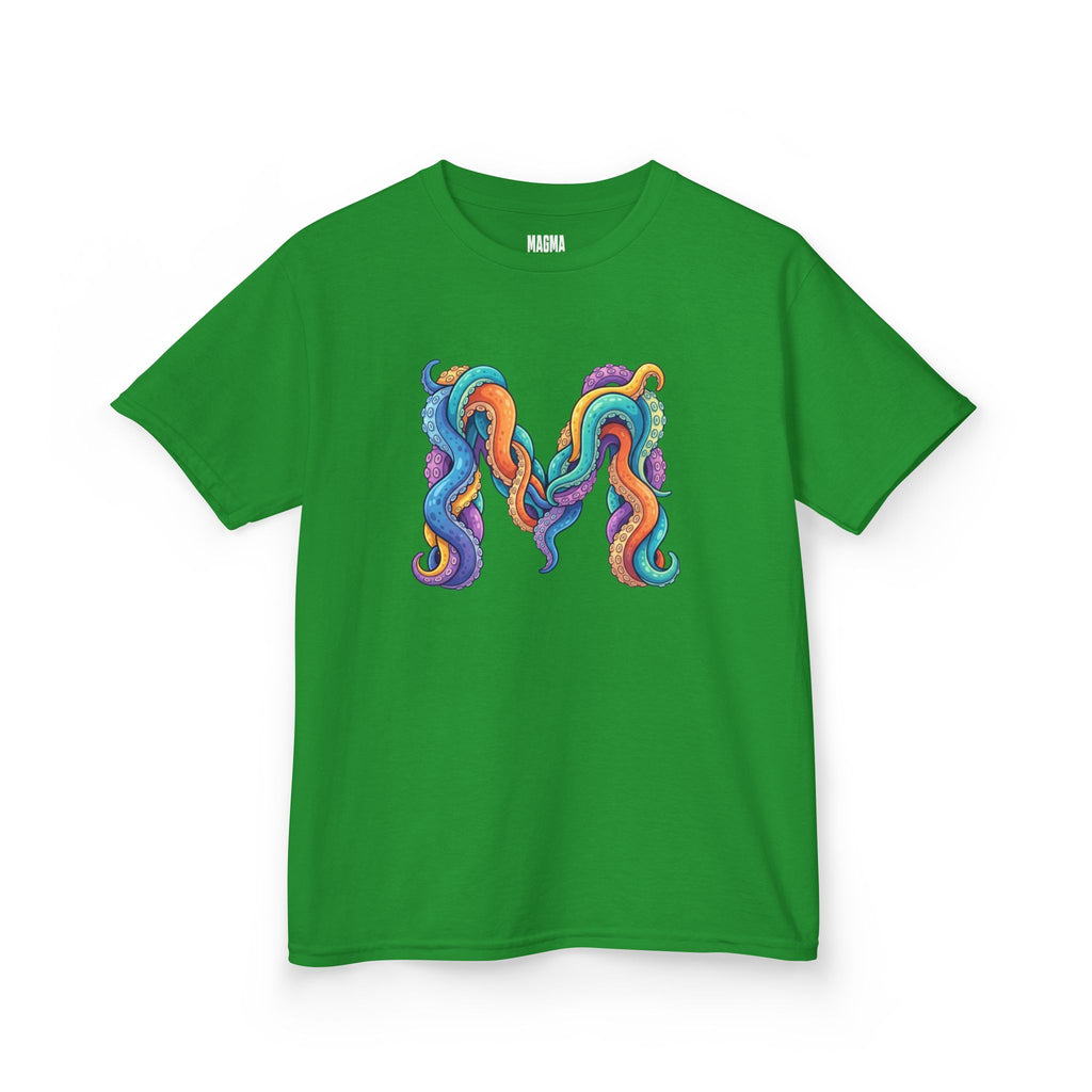 Kids 'M' Colourful Squid Tentacle Tee — Magma Squid Logo Kids T‑Shirt