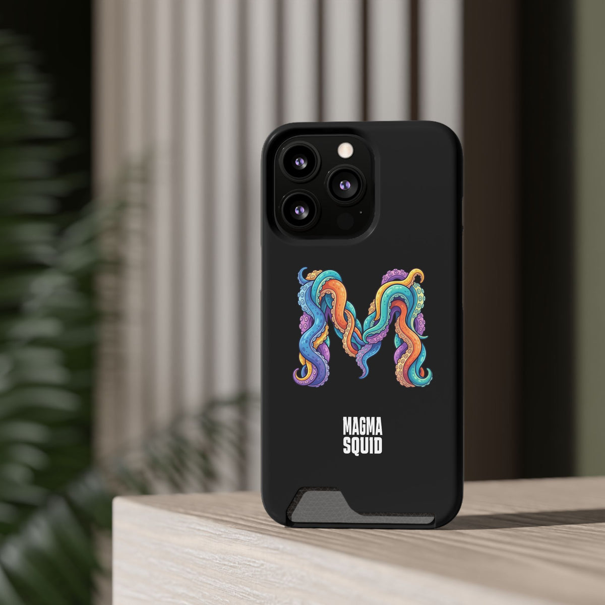Magma Squid Card-Holder Phone Case — Colourful Squid Tentacle Design