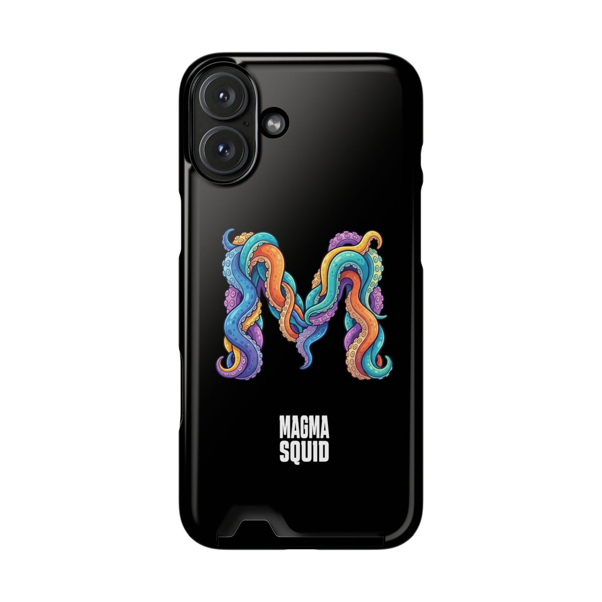 Magma Squid Card-Holder Phone Case — Colourful Squid Tentacle Design
