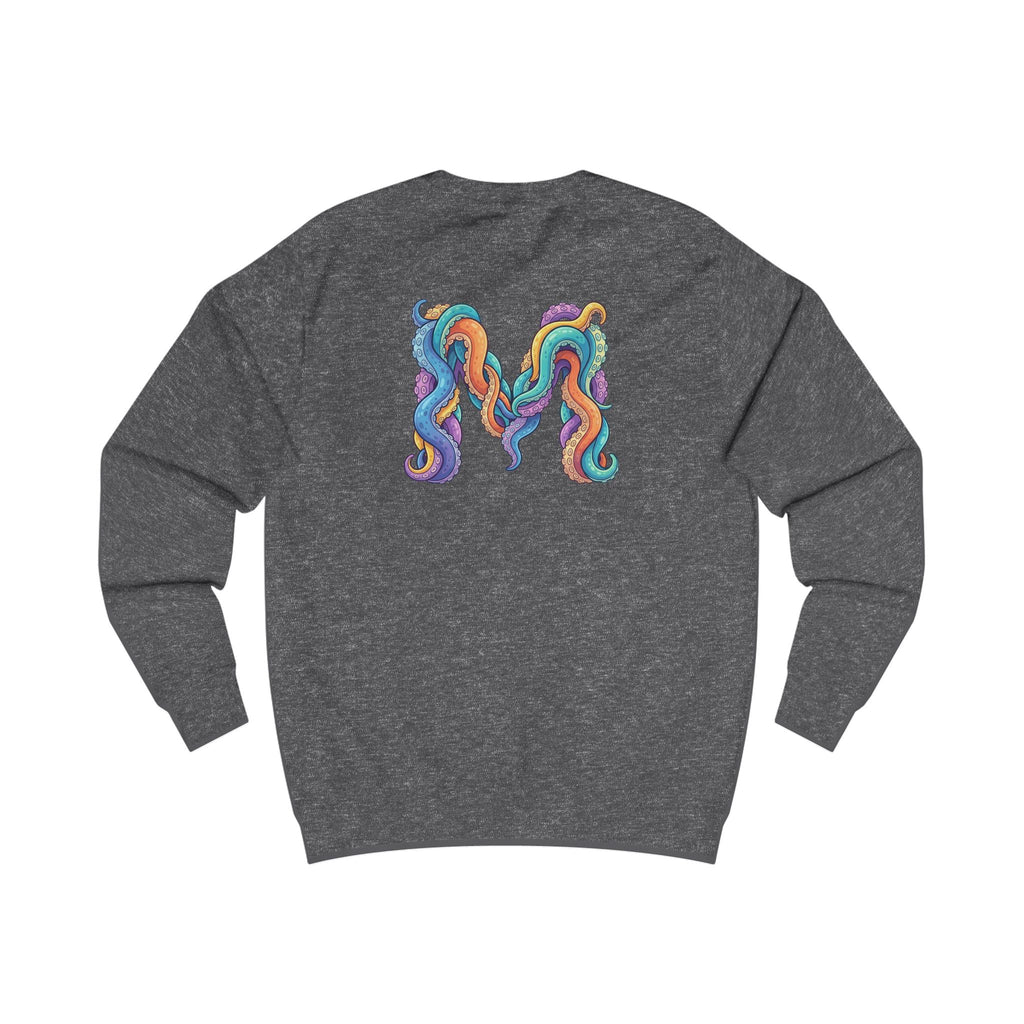 Magma Squid 'M' Logo Sweatshirt — Colourful Tentacle Monogram Crewneck
