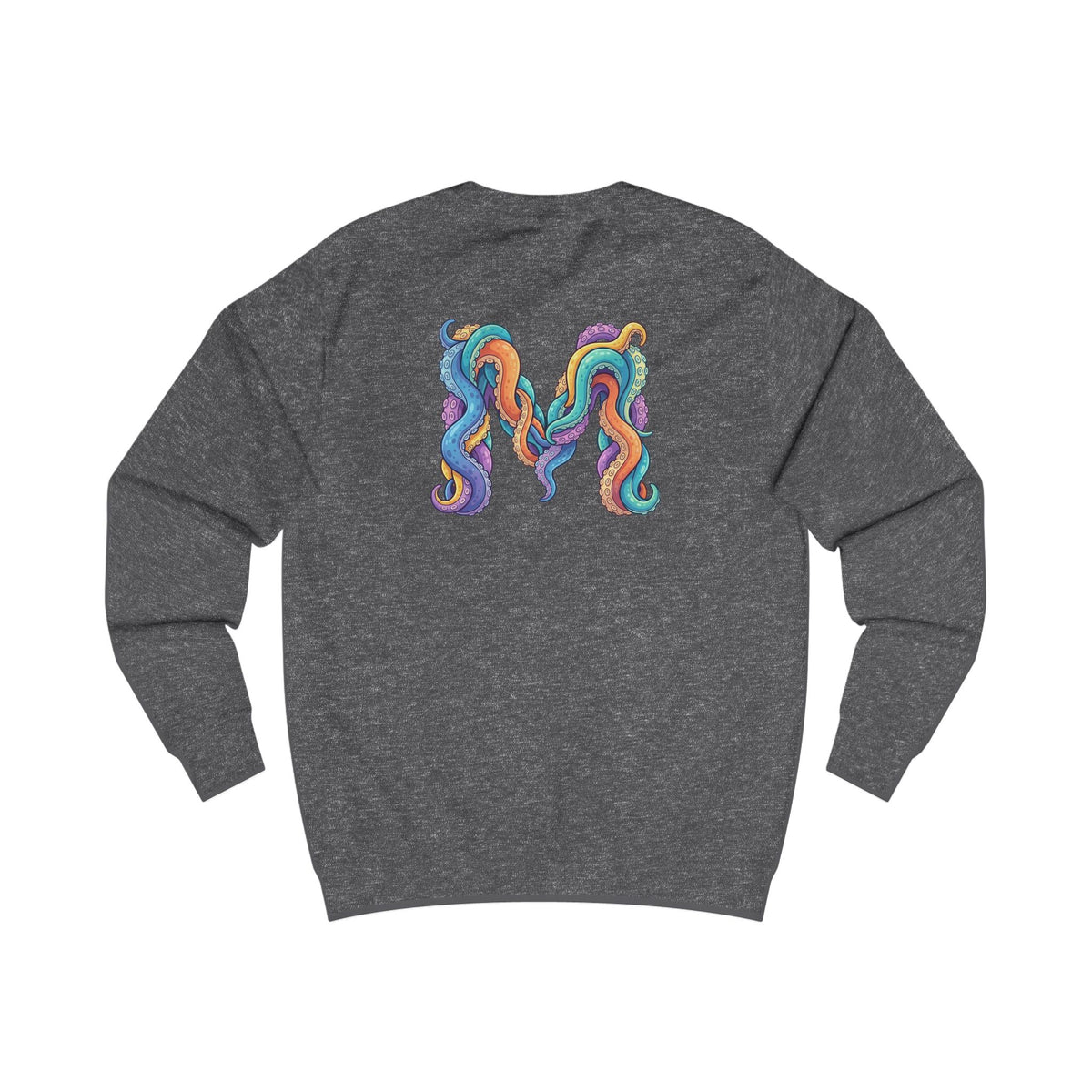 Magma Squid 'M' Logo Sweatshirt — Colourful Tentacle Monogram Crewneck