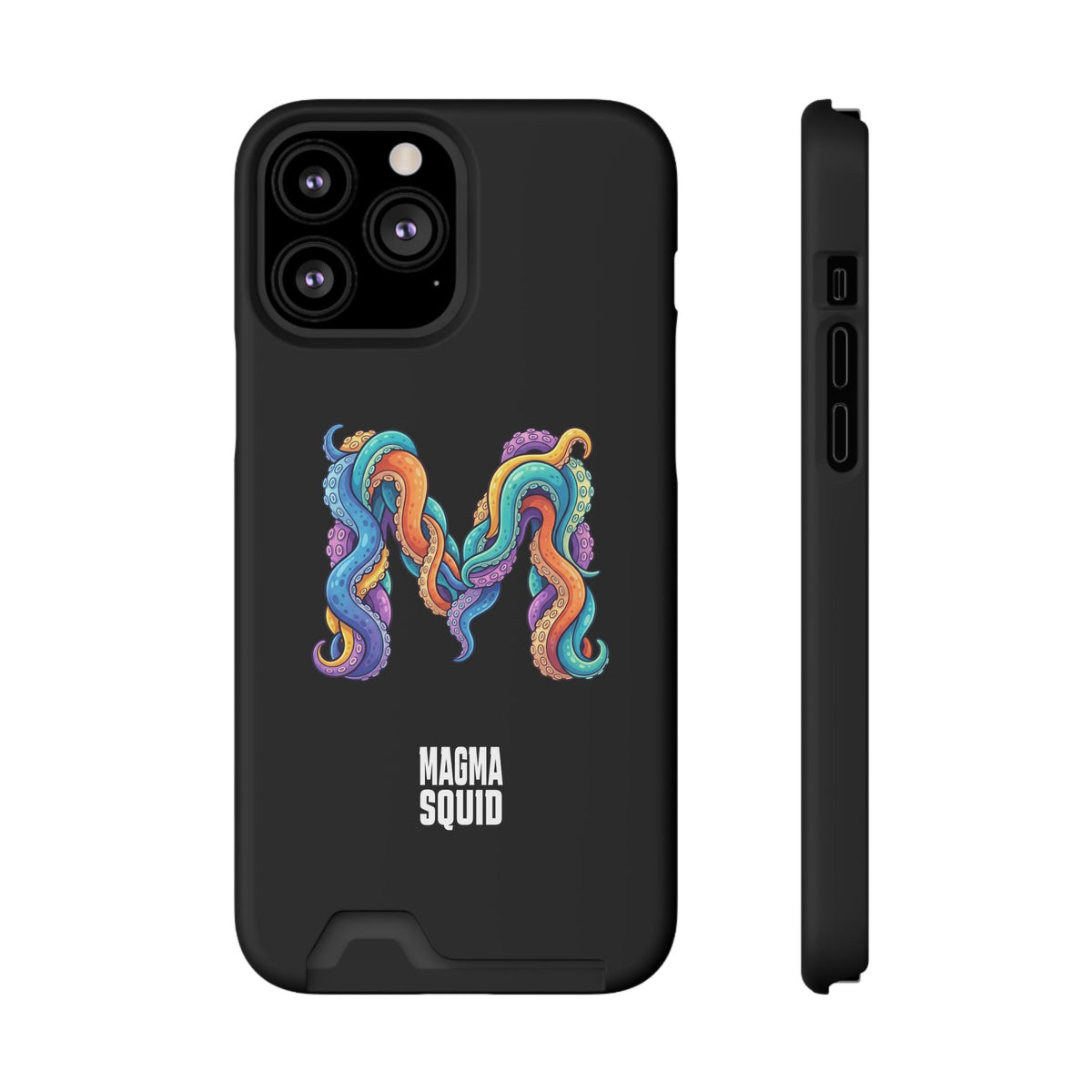 Magma Squid Card-Holder Phone Case — Colourful Squid Tentacle Design