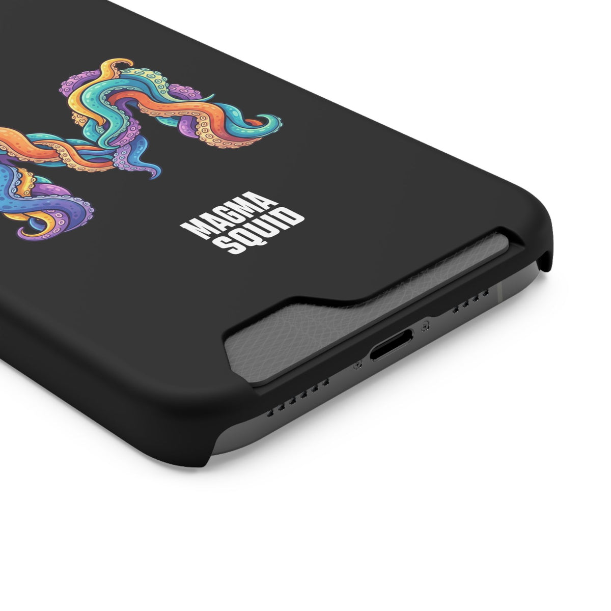Magma Squid Card-Holder Phone Case — Colourful Squid Tentacle Design