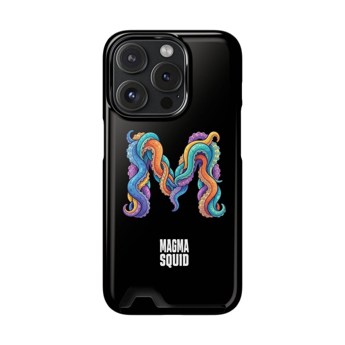 Magma Squid Card-Holder Phone Case — Colourful Squid Tentacle Design