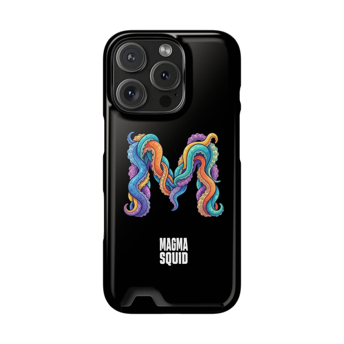 Magma Squid Card-Holder Phone Case — Colourful Squid Tentacle Design