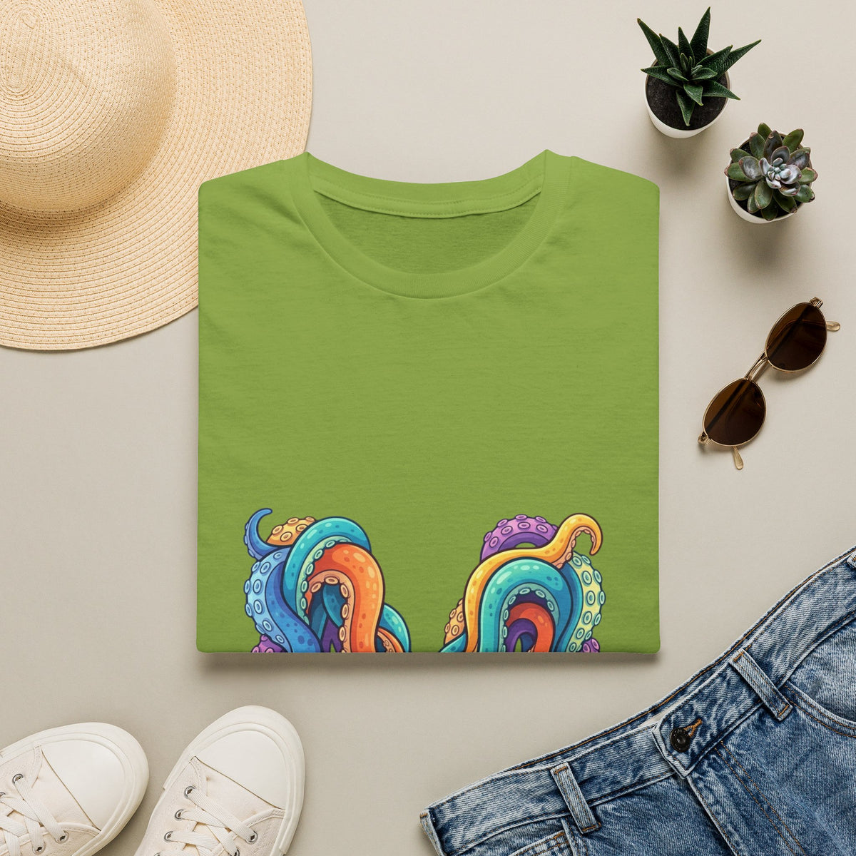 Squid Tentacles Graphic T-Shirt — Colourful Marine Illustration Tee