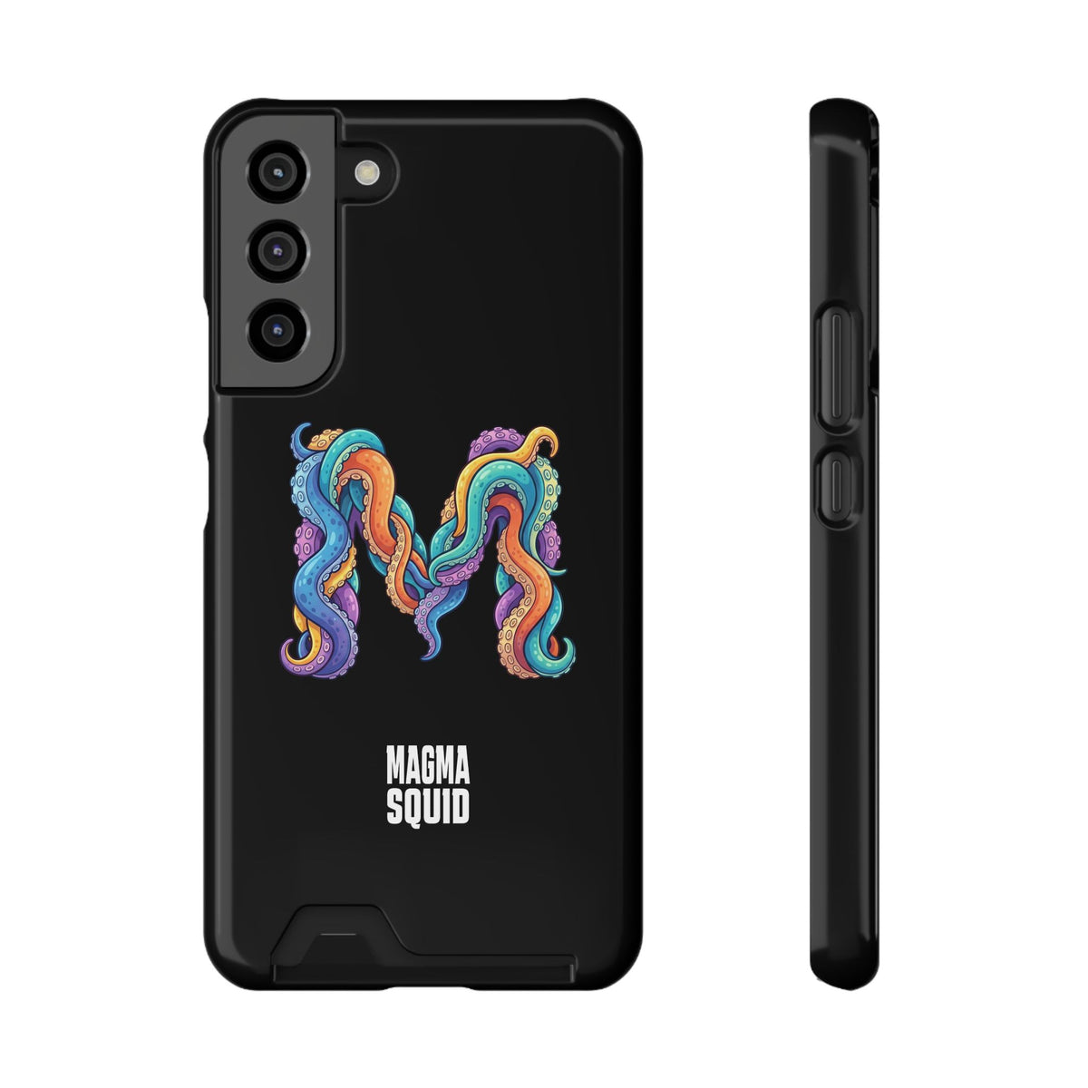 Magma Squid Card-Holder Phone Case — Colourful Squid Tentacle Design