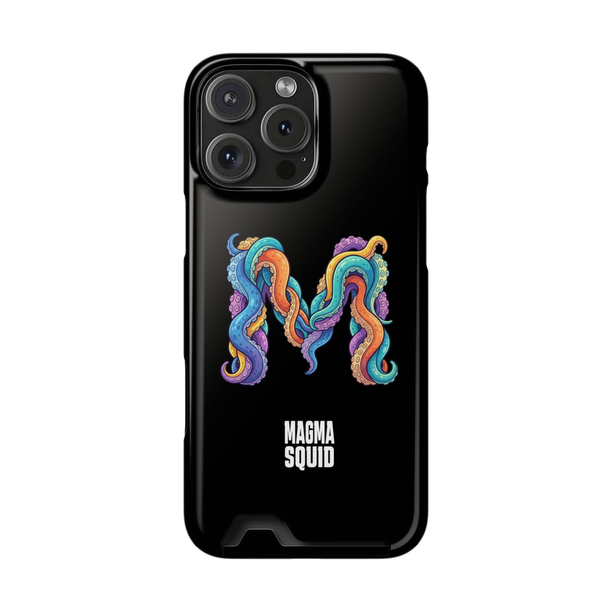 Magma Squid Card-Holder Phone Case — Colourful Squid Tentacle Design