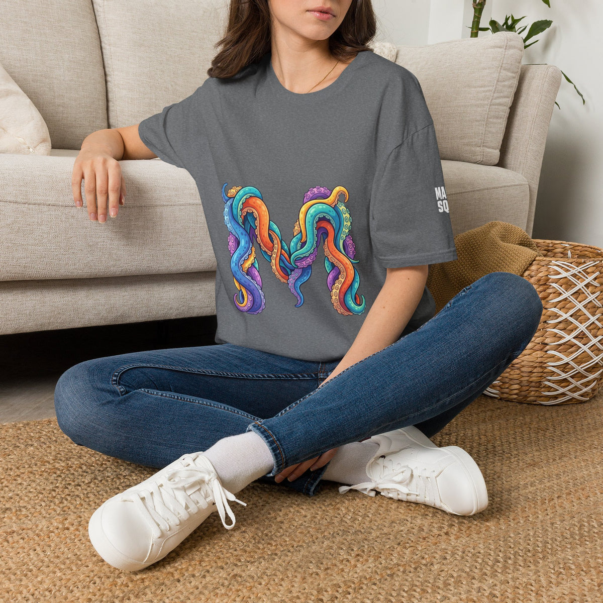 Squid Tentacles Graphic T-Shirt — Colourful Marine Illustration Tee