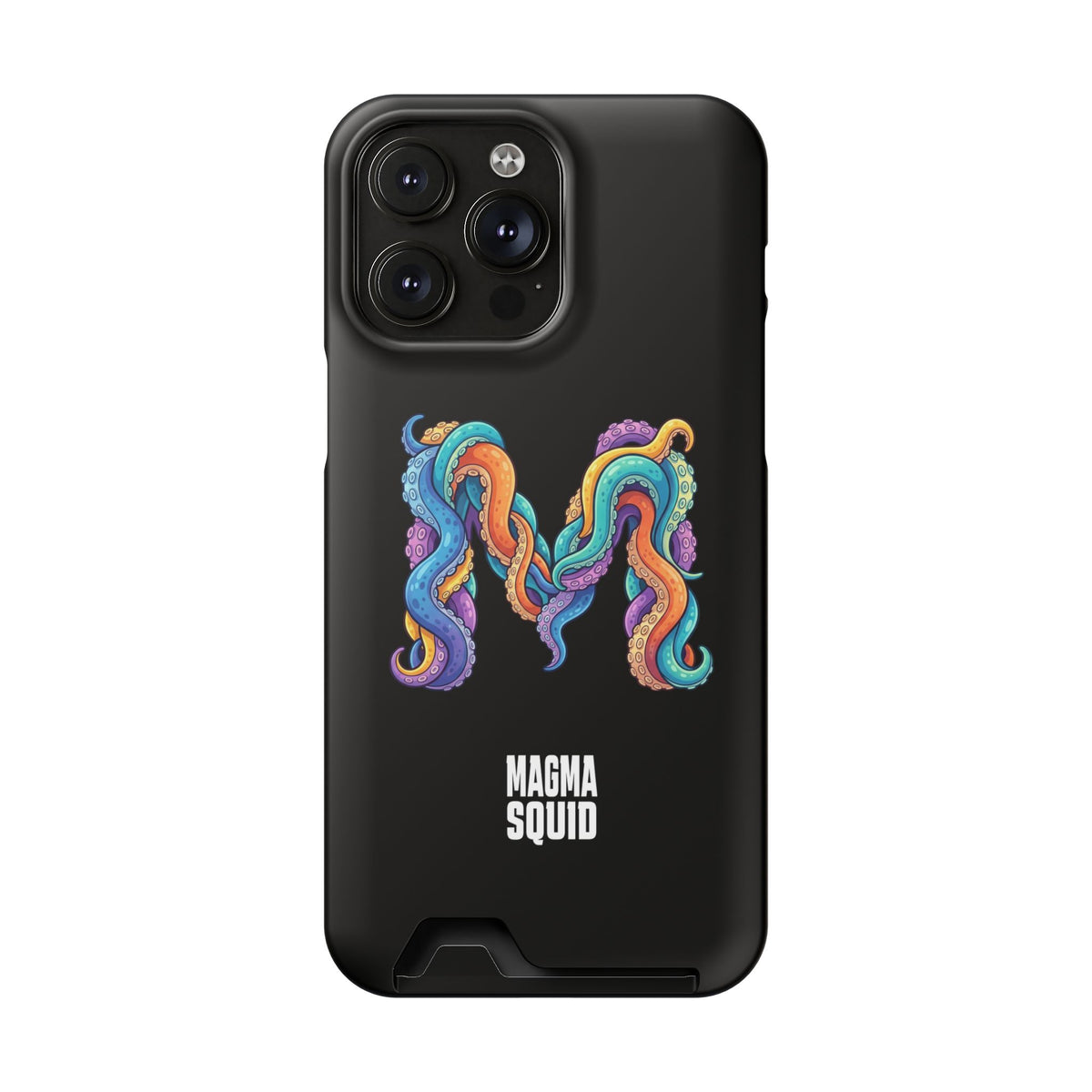 Magma Squid Card-Holder Phone Case — Colourful Squid Tentacle Design