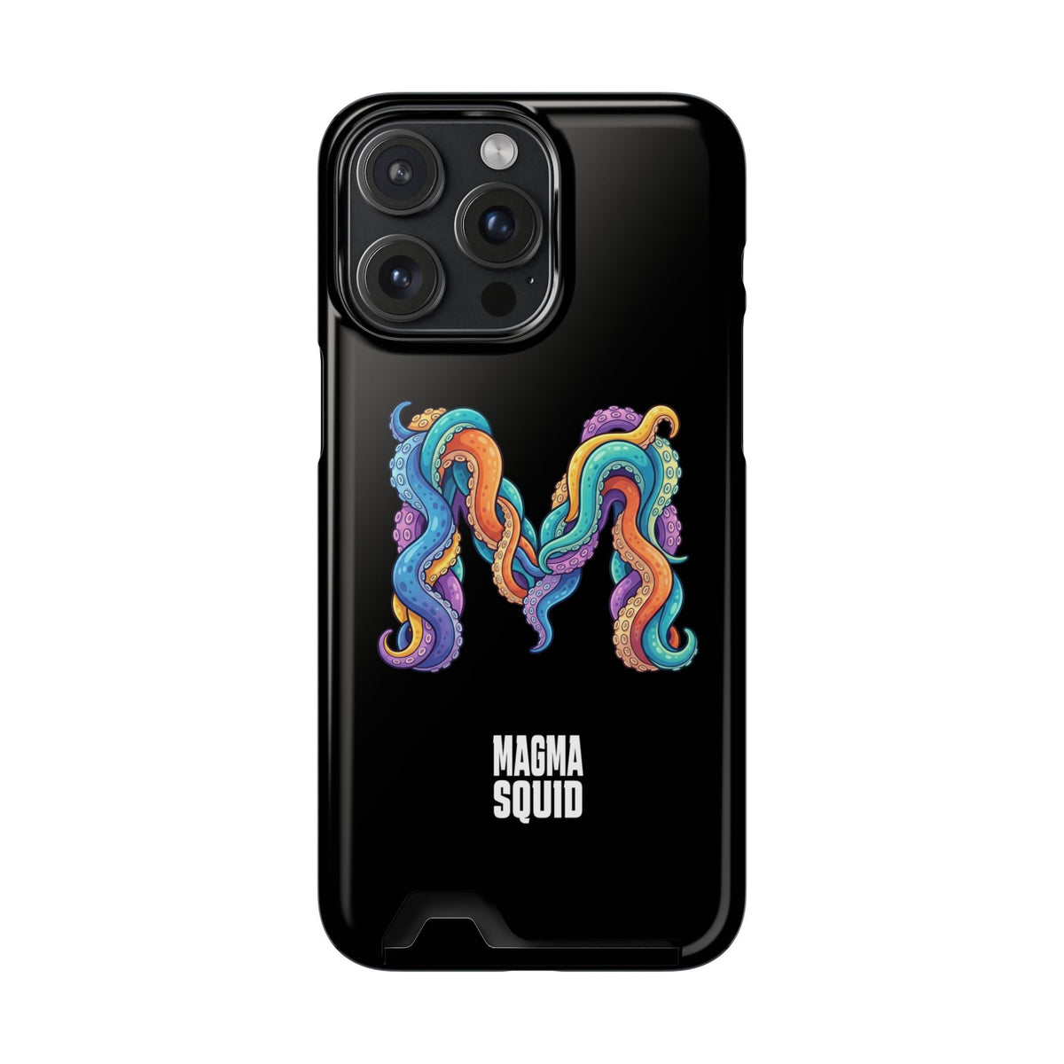 Magma Squid Card-Holder Phone Case — Colourful Squid Tentacle Design