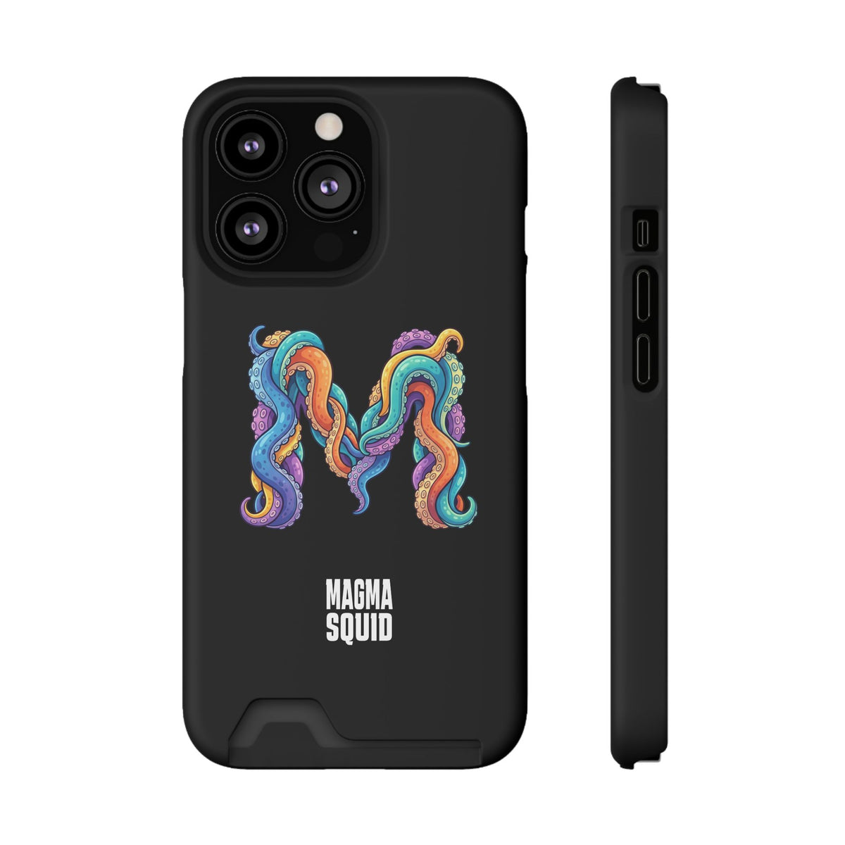 Magma Squid Card-Holder Phone Case — Colourful Squid Tentacle Design