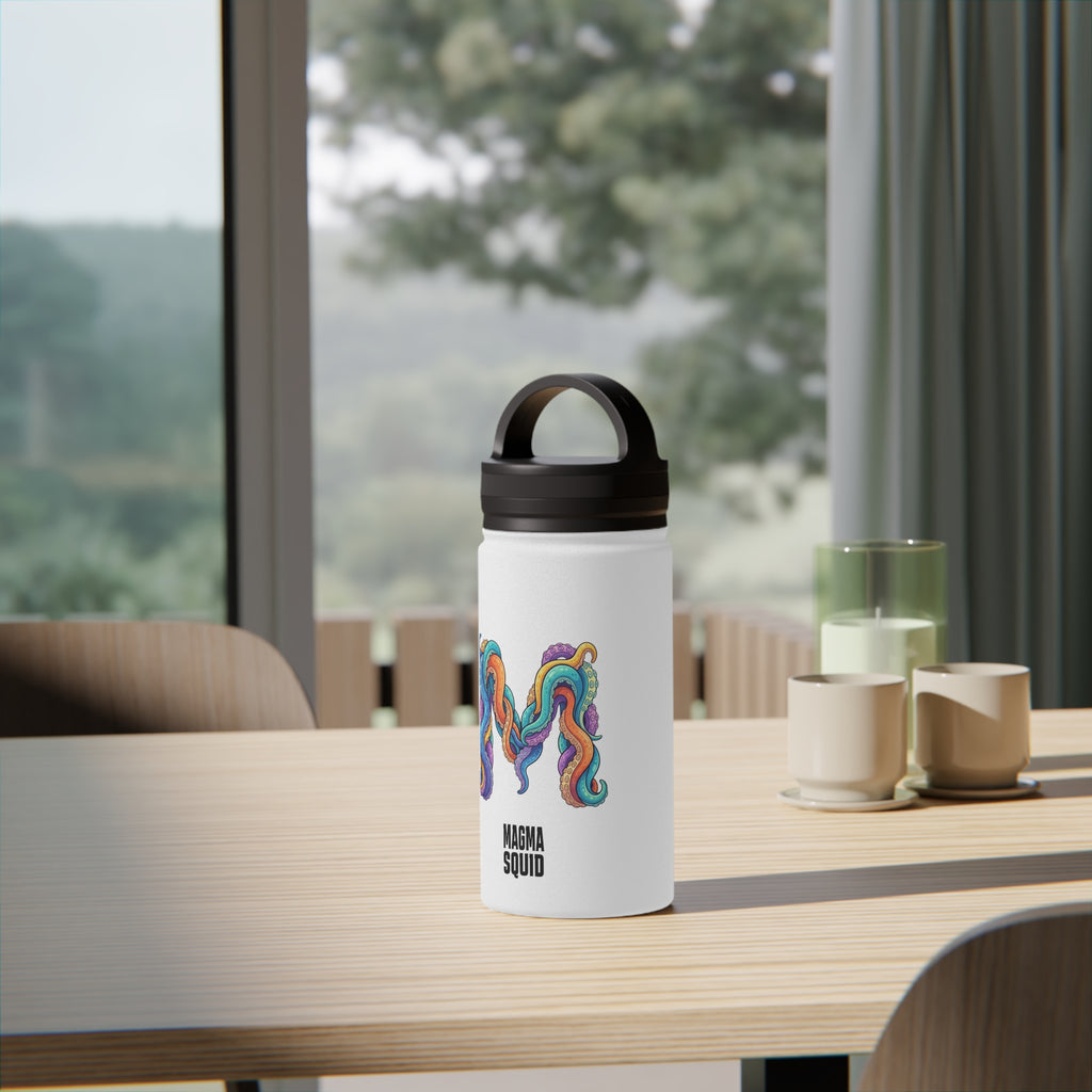 Magma Squid Stainless Steel Water Bottle — Colourful Tentacle M Logo, Handle Lid