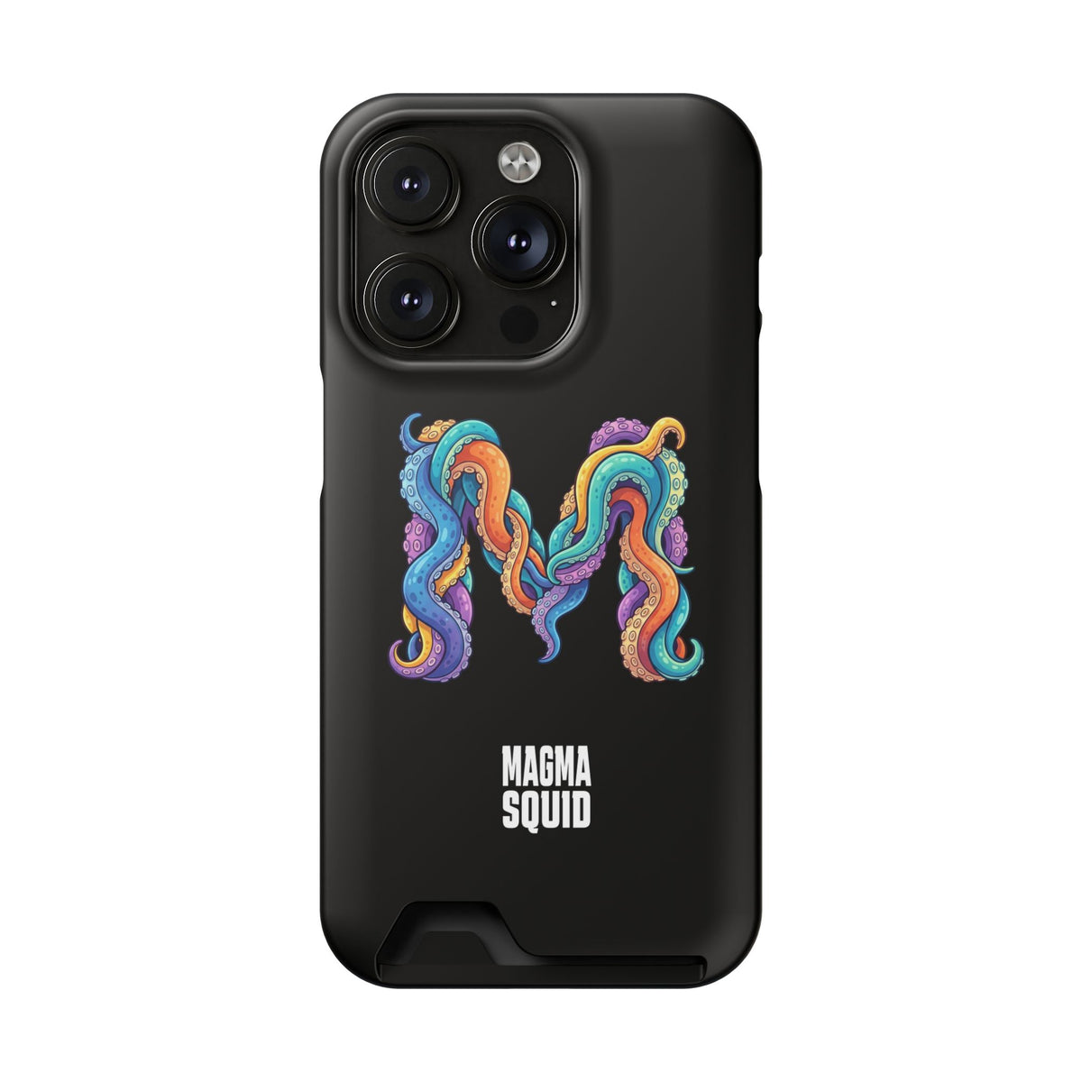 Magma Squid Card-Holder Phone Case — Colourful Squid Tentacle Design