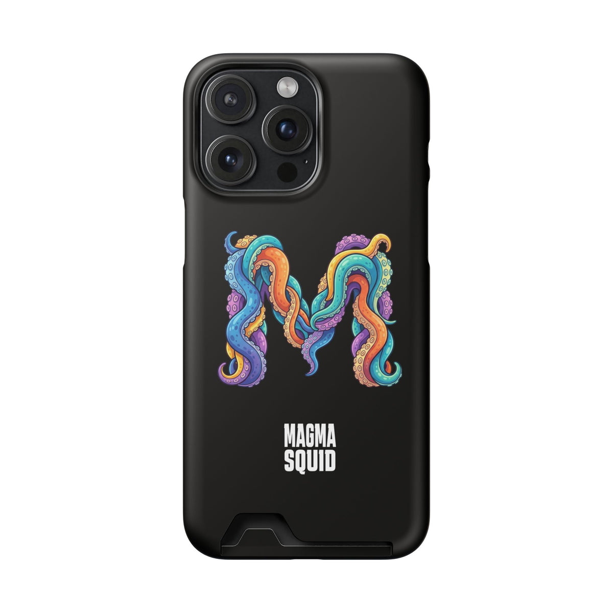 Magma Squid Card-Holder Phone Case — Colourful Squid Tentacle Design