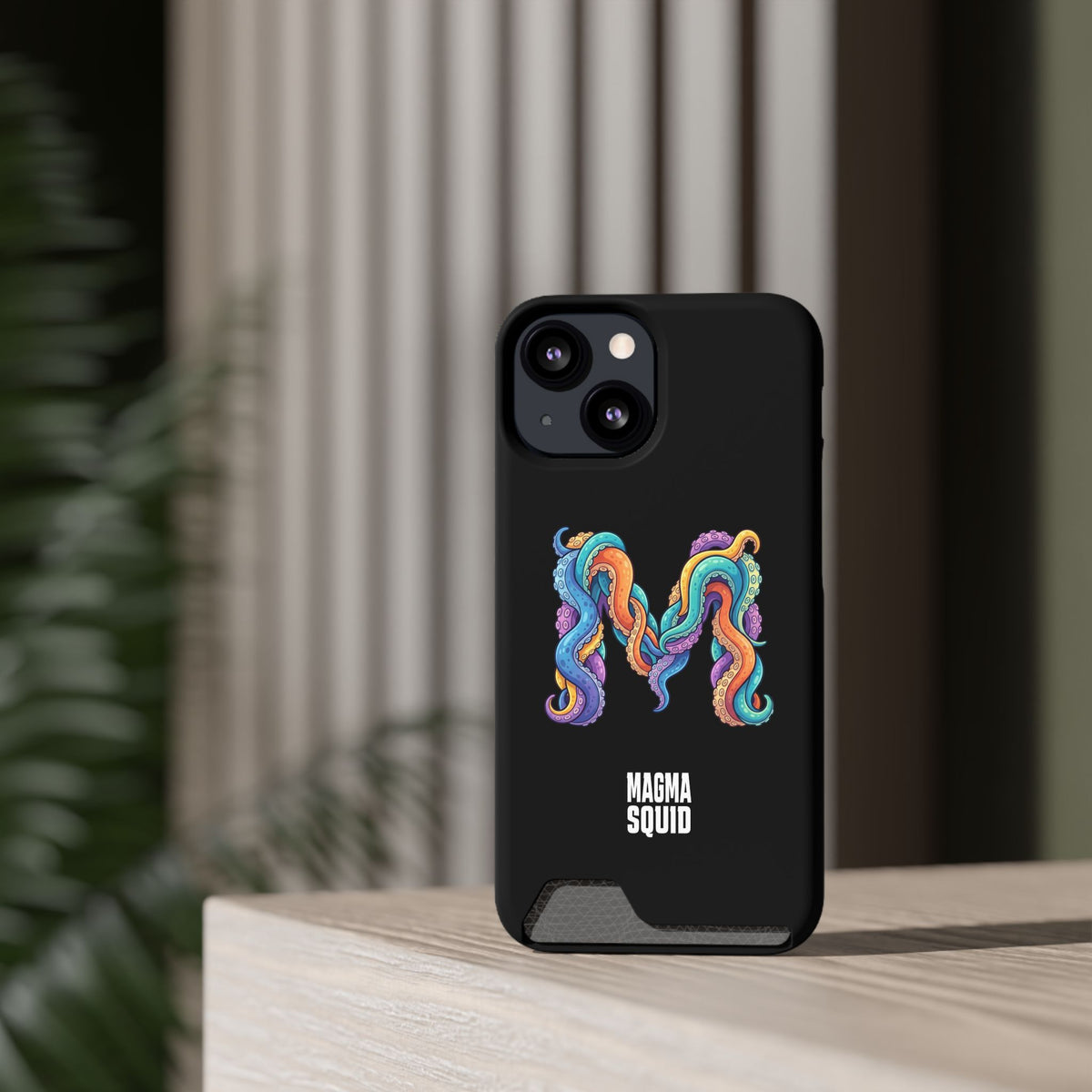 Magma Squid Card-Holder Phone Case — Colourful Squid Tentacle Design