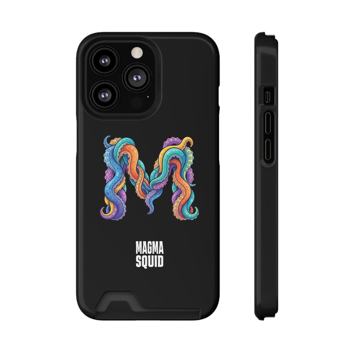 Magma Squid Card-Holder Phone Case — Colourful Squid Tentacle Design