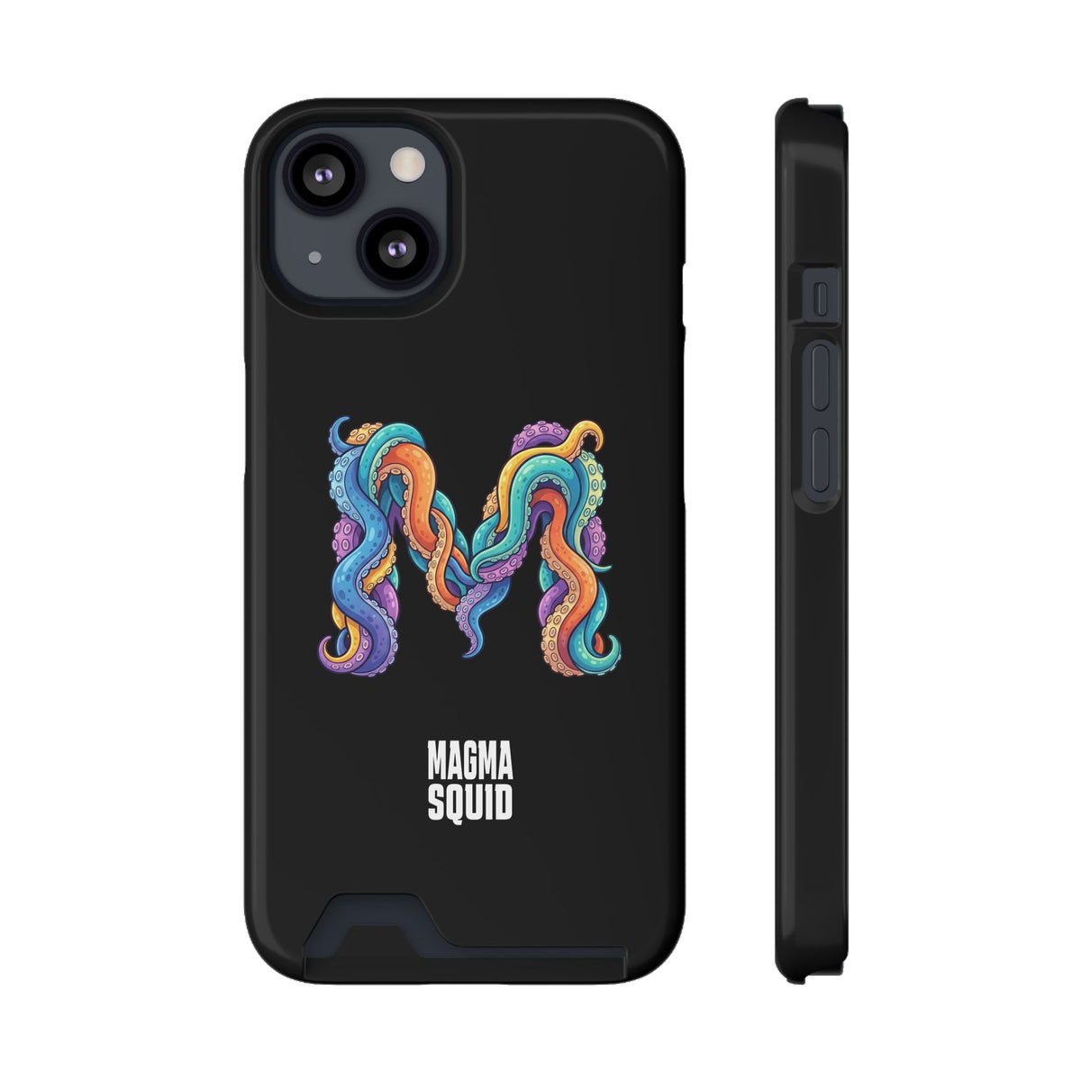 Magma Squid Card-Holder Phone Case — Colourful Squid Tentacle Design