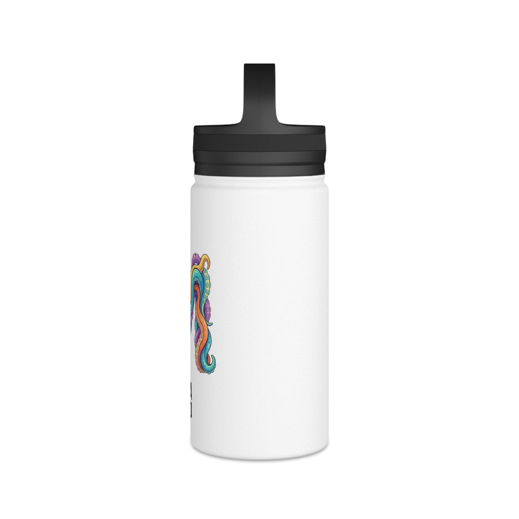 Magma Squid Stainless Steel Water Bottle — Colourful Tentacle M Logo, Handle Lid