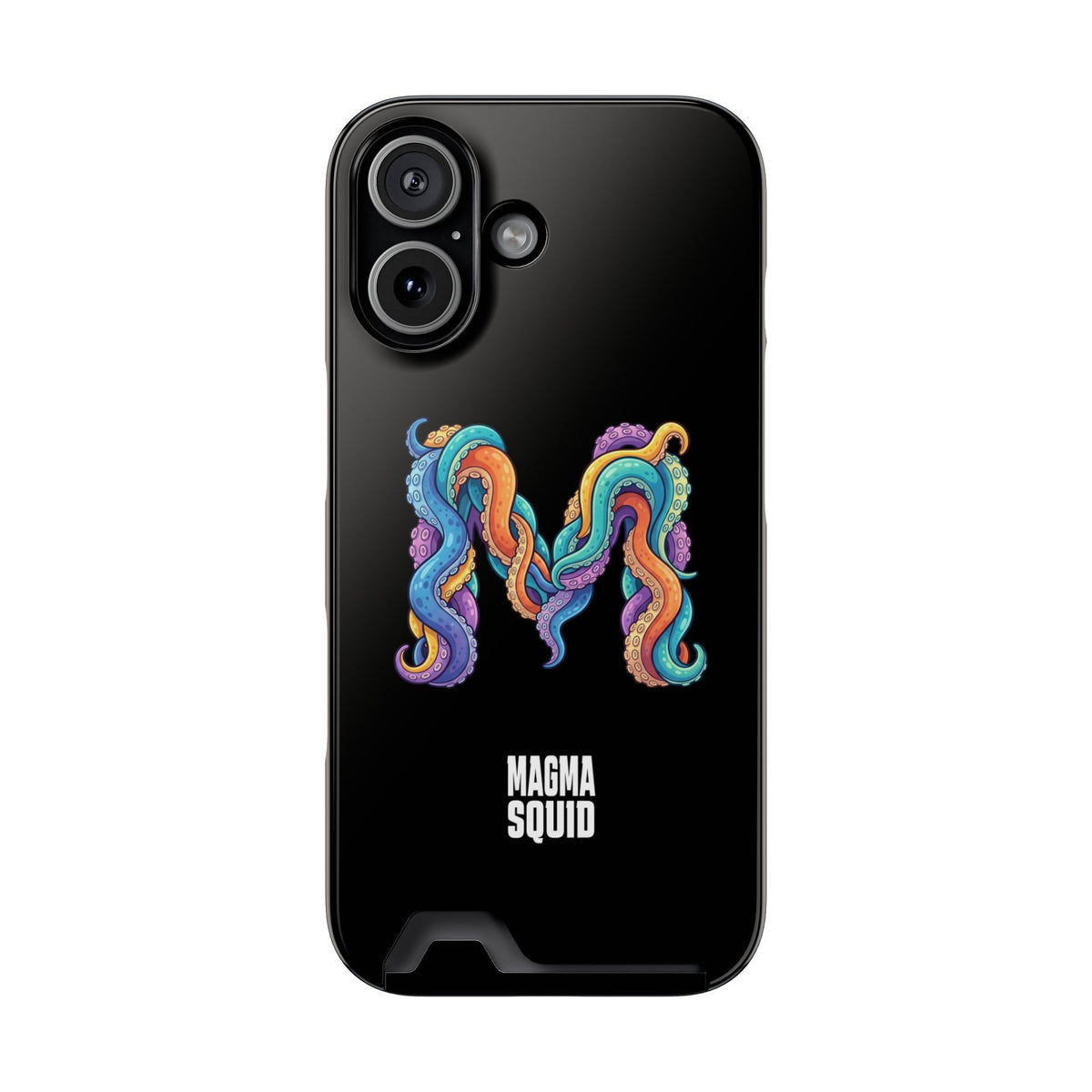 Magma Squid Card-Holder Phone Case — Colourful Squid Tentacle Design
