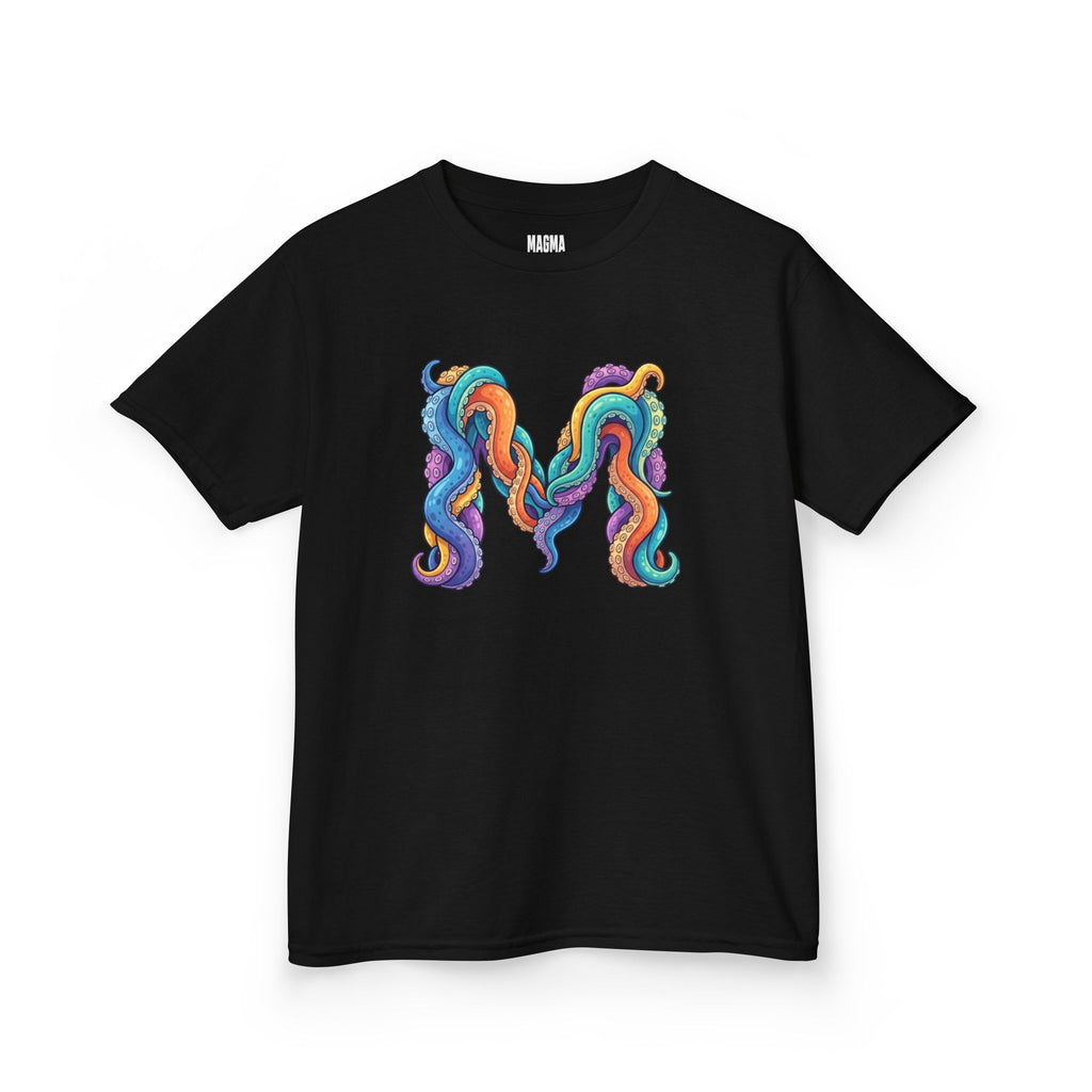 Kids 'M' Colourful Squid Tentacle Tee — Magma Squid Logo Kids T‑Shirt