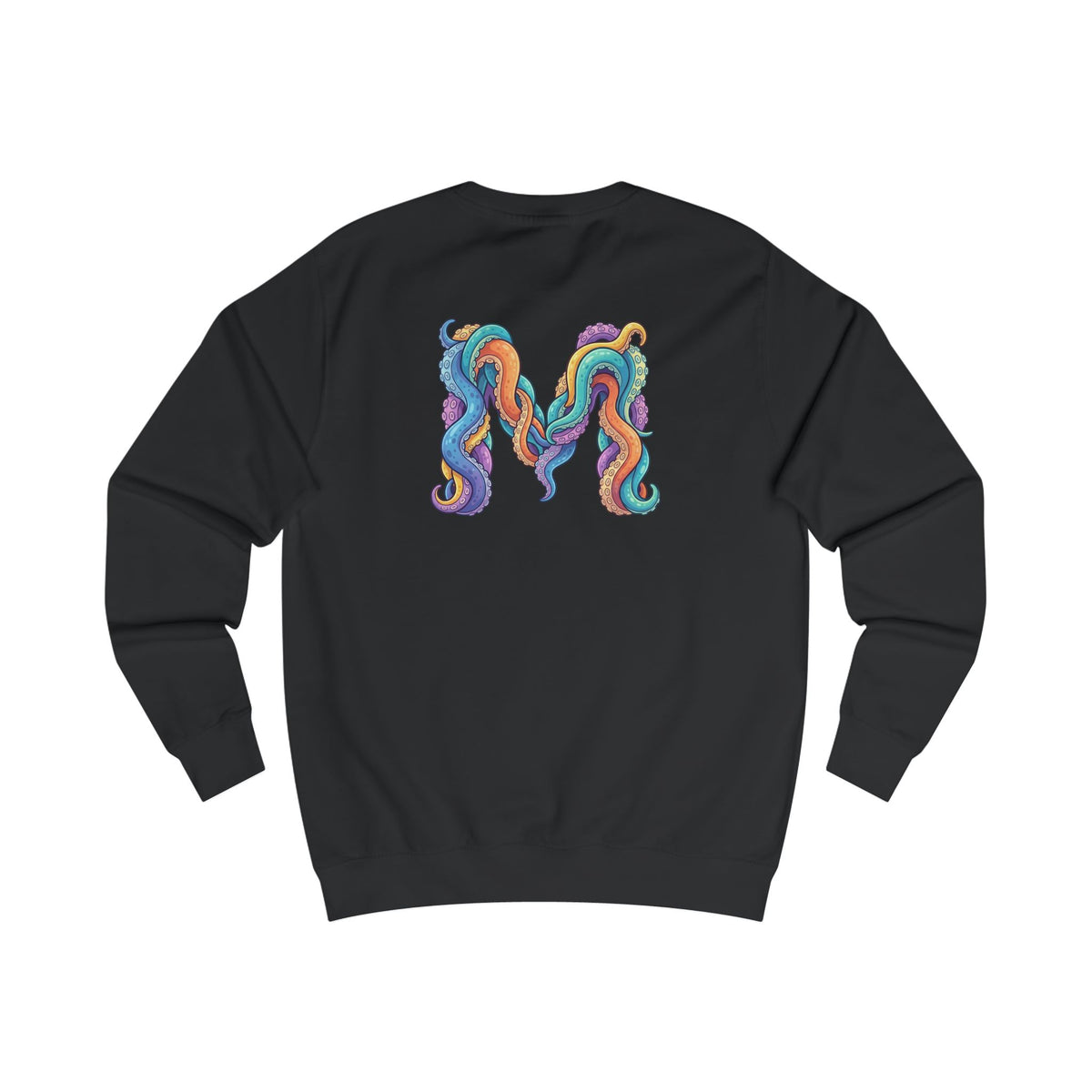 Magma Squid 'M' Logo Sweatshirt — Colourful Tentacle Monogram Crewneck