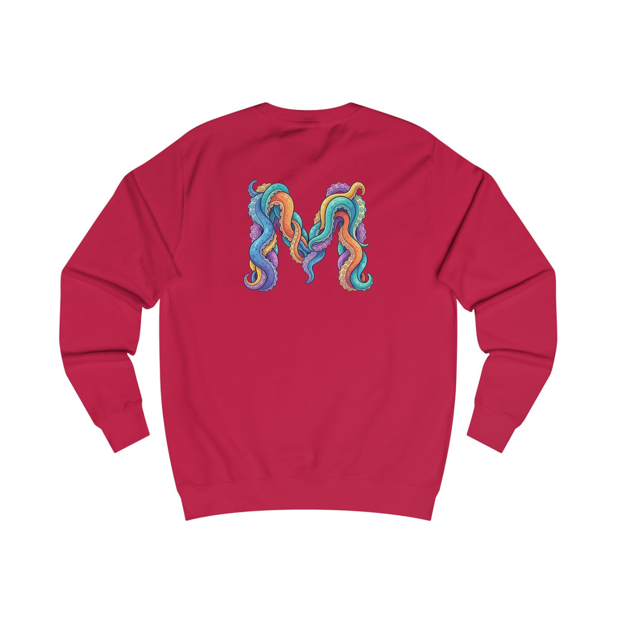Magma Squid 'M' Logo Sweatshirt — Colourful Tentacle Monogram Crewneck