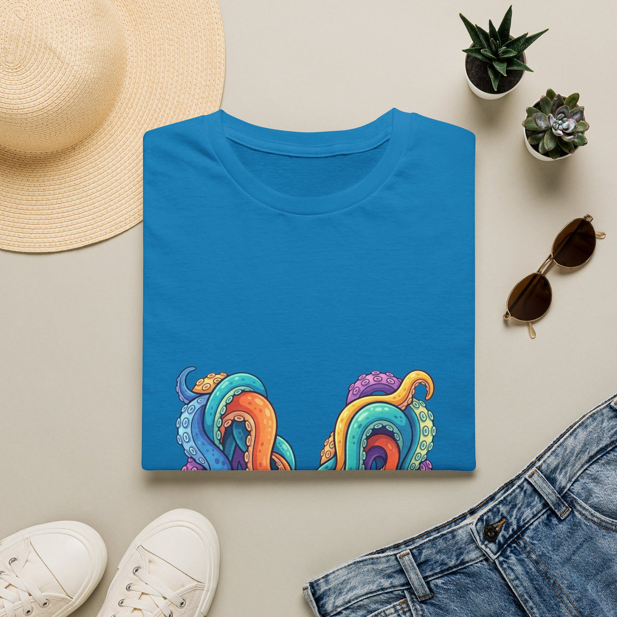 Squid Tentacles Graphic T-Shirt — Colourful Marine Illustration Tee
