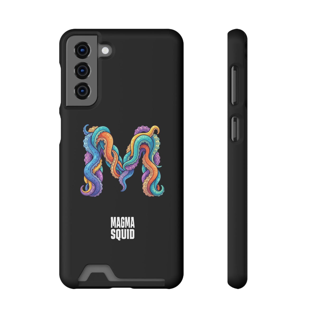 Magma Squid Card-Holder Phone Case — Colourful Squid Tentacle Design