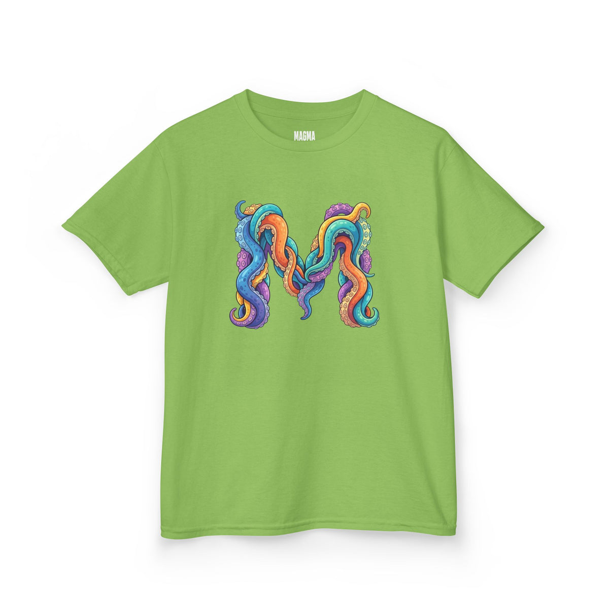Kids 'M' Colourful Squid Tentacle Tee — Magma Squid Logo Kids T‑Shirt