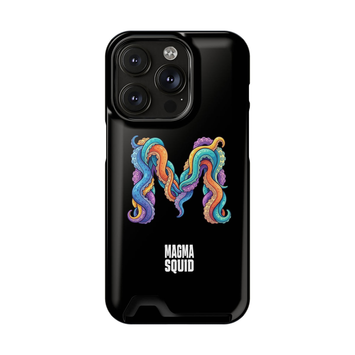 Magma Squid Card-Holder Phone Case — Colourful Squid Tentacle Design