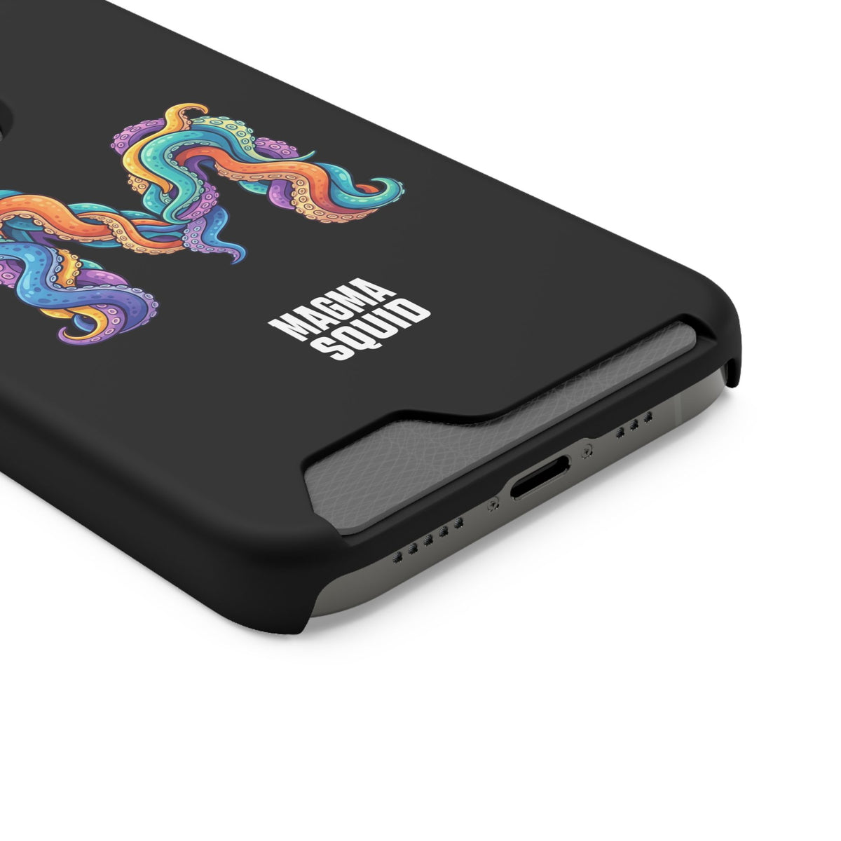 Magma Squid Card-Holder Phone Case — Colourful Squid Tentacle Design
