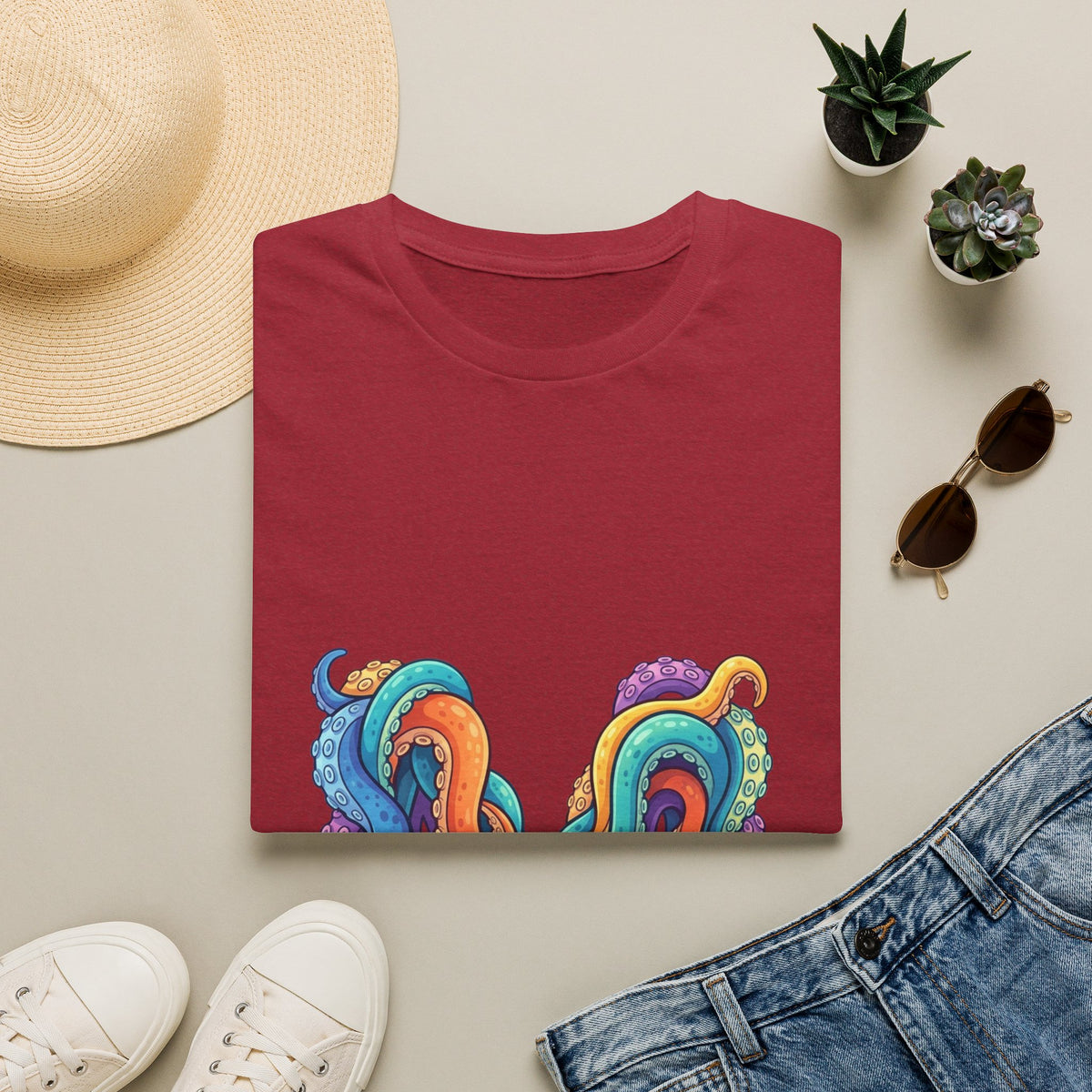 Squid Tentacles Graphic T-Shirt — Colourful Marine Illustration Tee