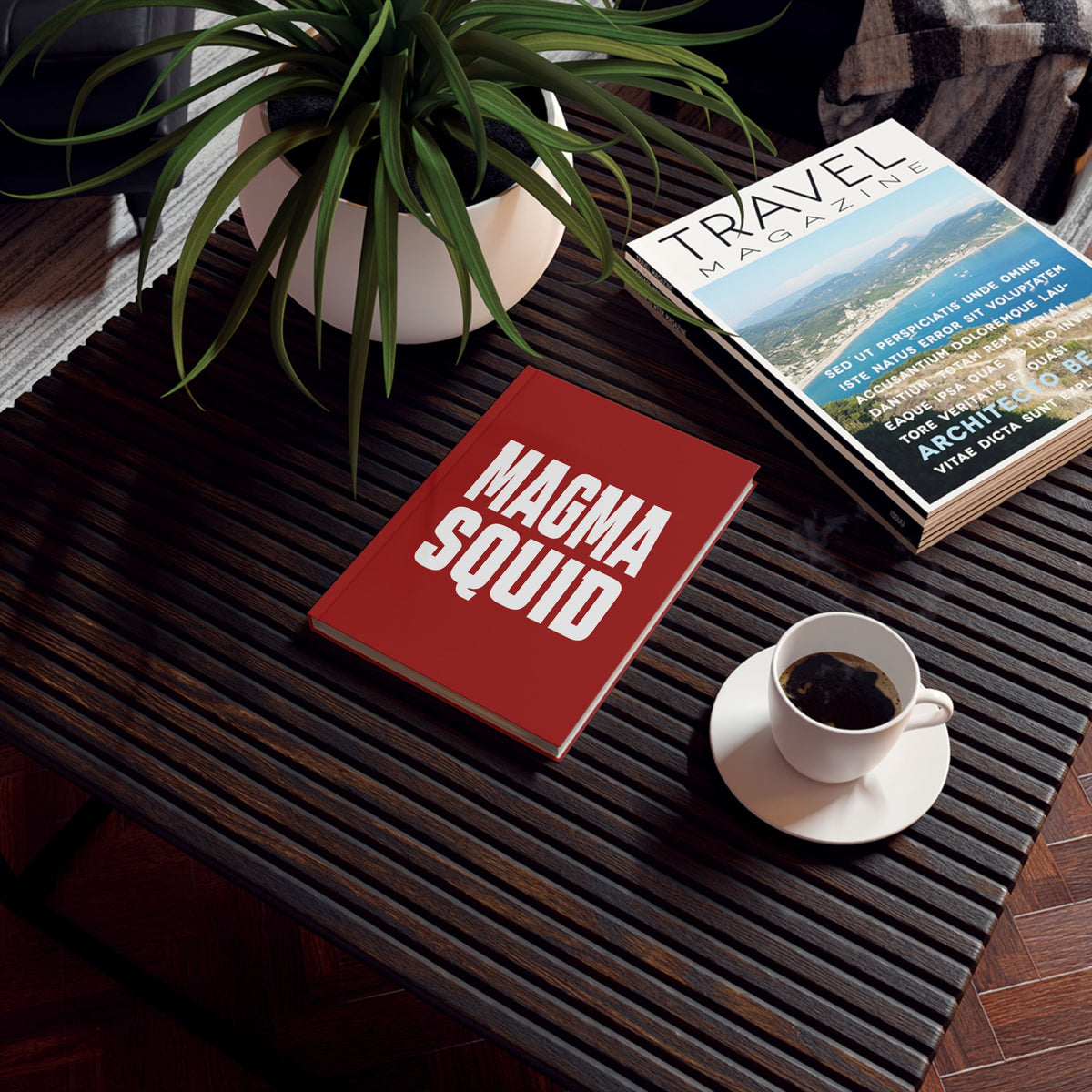 Magma Squid Hardcover Journal — Bold Red Notebook for Notes & Sketches