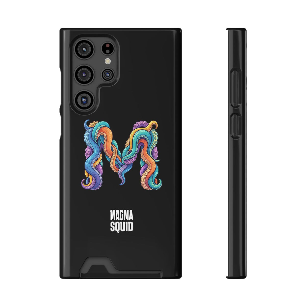 Magma Squid Card-Holder Phone Case — Colourful Squid Tentacle Design