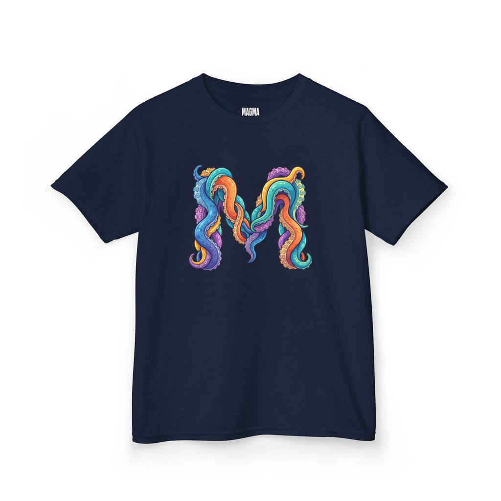 Kids 'M' Colourful Squid Tentacle Tee — Magma Squid Logo Kids T‑Shirt