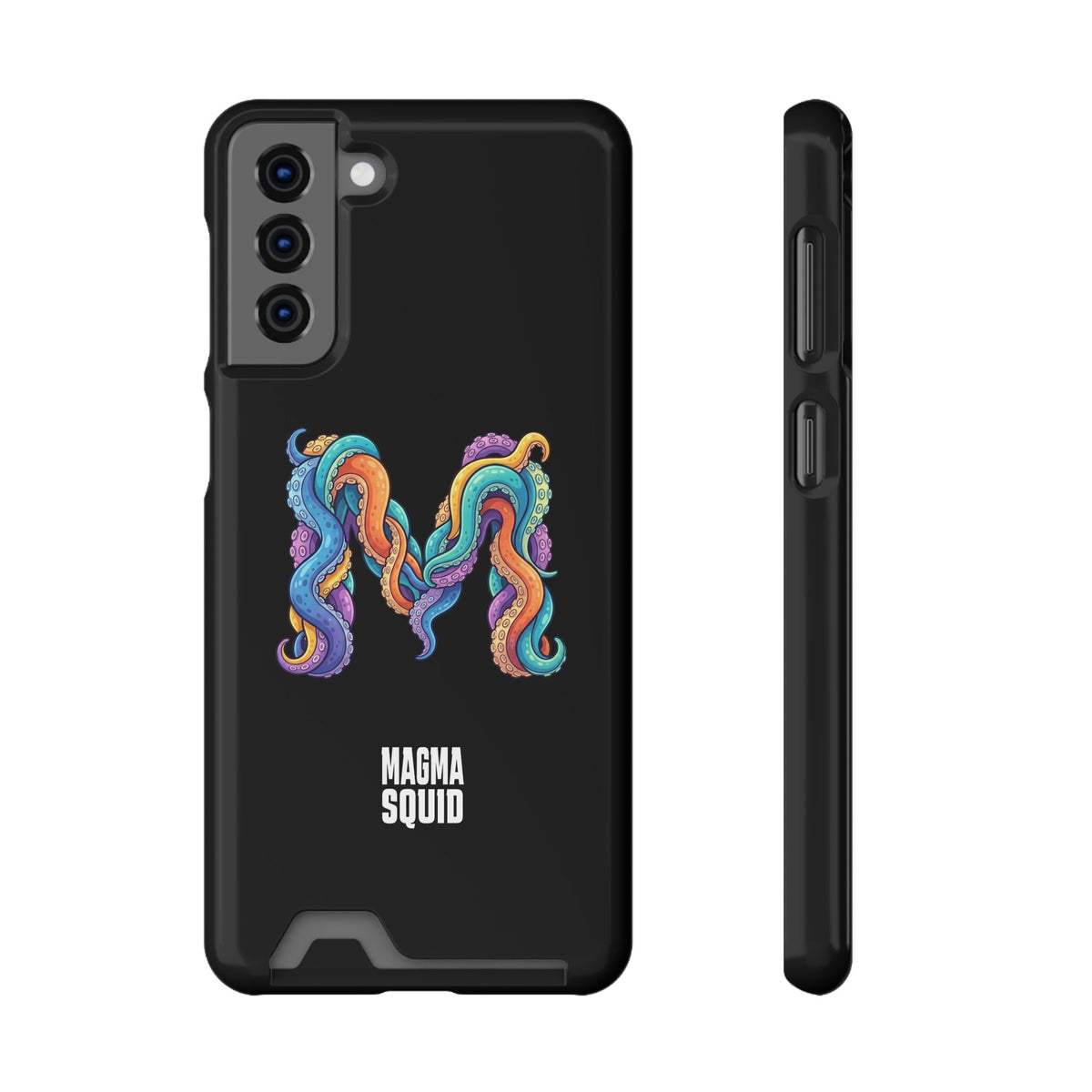Magma Squid Card-Holder Phone Case — Colourful Squid Tentacle Design