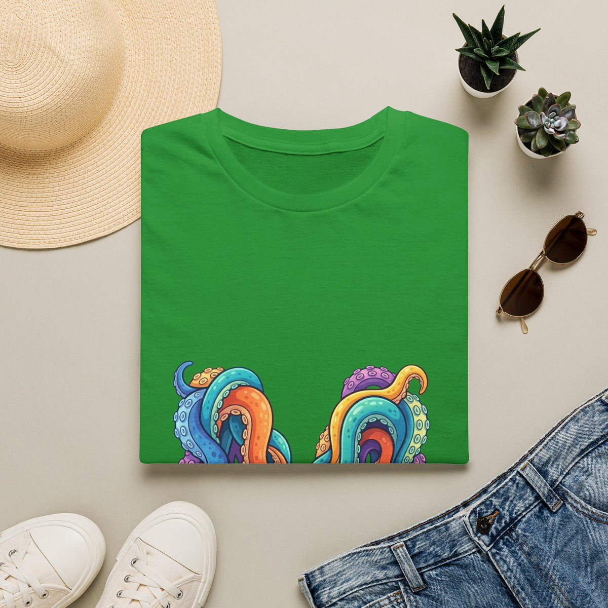 Squid Tentacles Graphic T-Shirt — Colourful Marine Illustration Tee