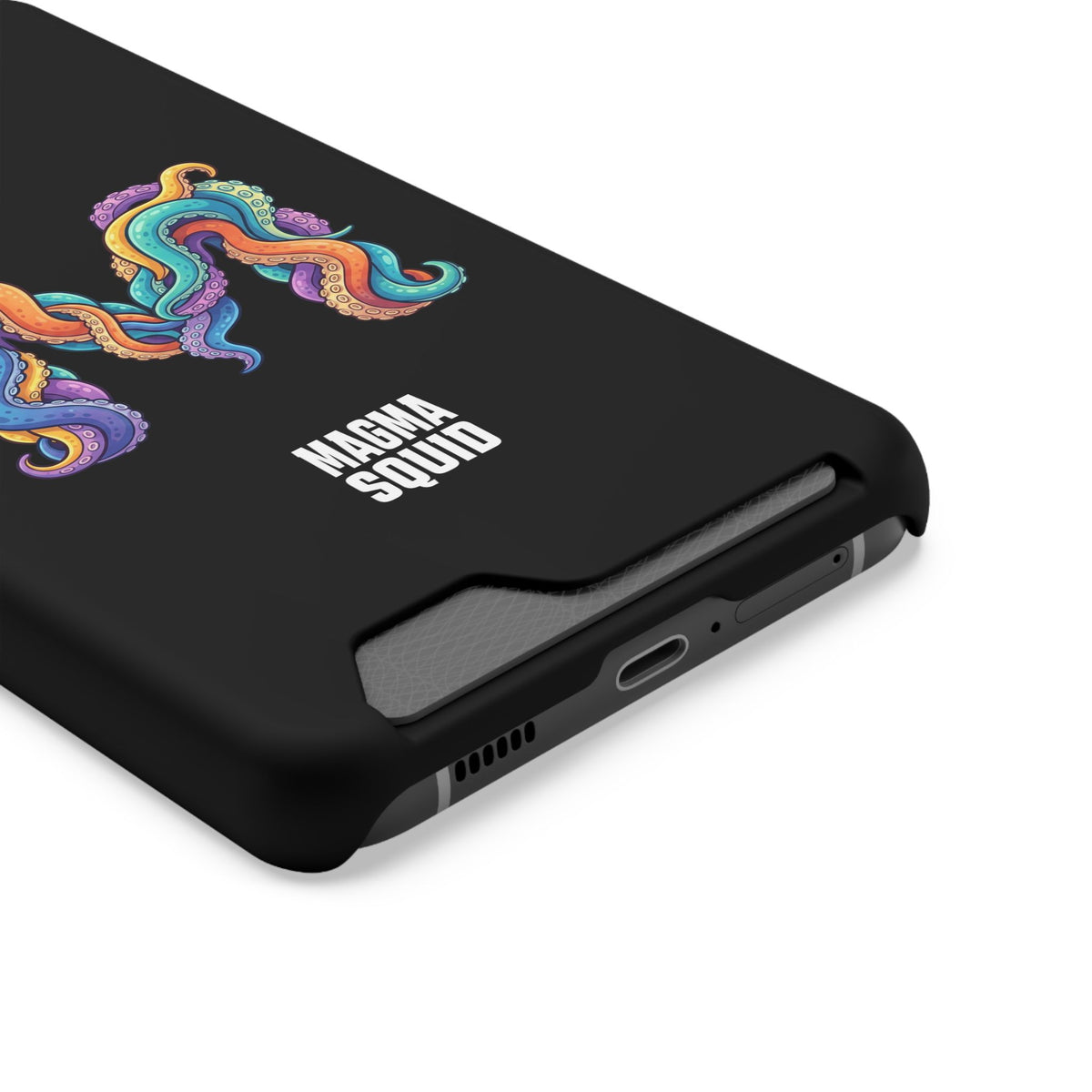 Magma Squid Card-Holder Phone Case — Colourful Squid Tentacle Design