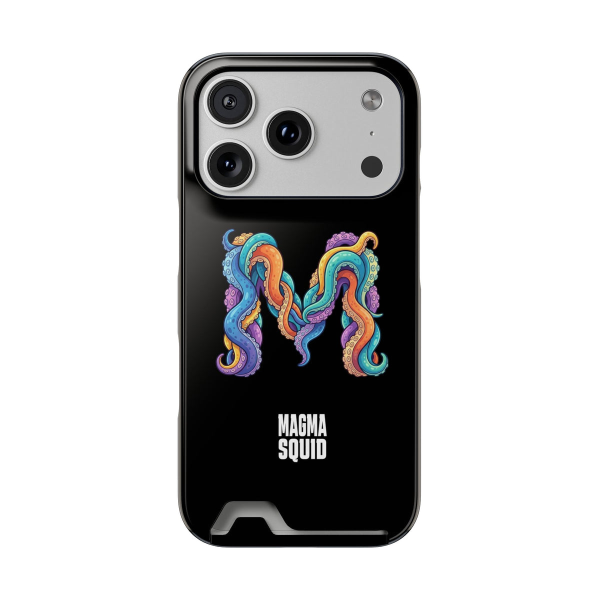 Magma Squid Card-Holder Phone Case — Colourful Squid Tentacle Design