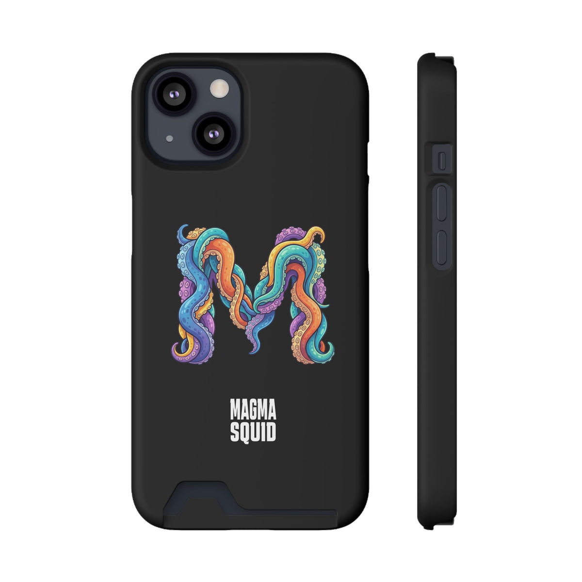 Magma Squid Card-Holder Phone Case — Colourful Squid Tentacle Design