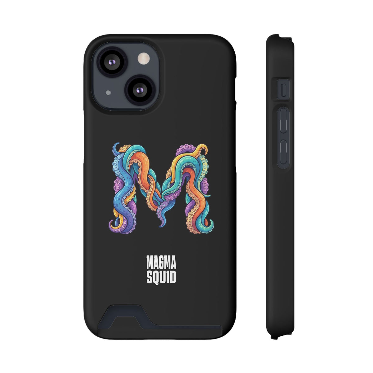 Magma Squid Card-Holder Phone Case — Colourful Squid Tentacle Design