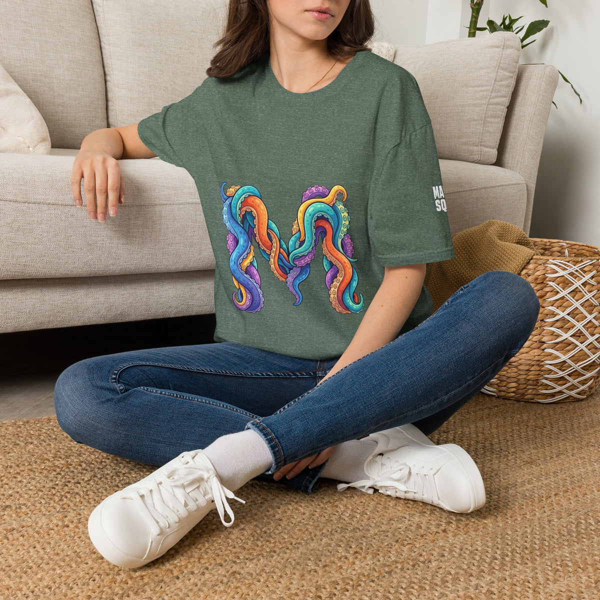 Squid Tentacles Graphic T-Shirt — Colourful Marine Illustration Tee
