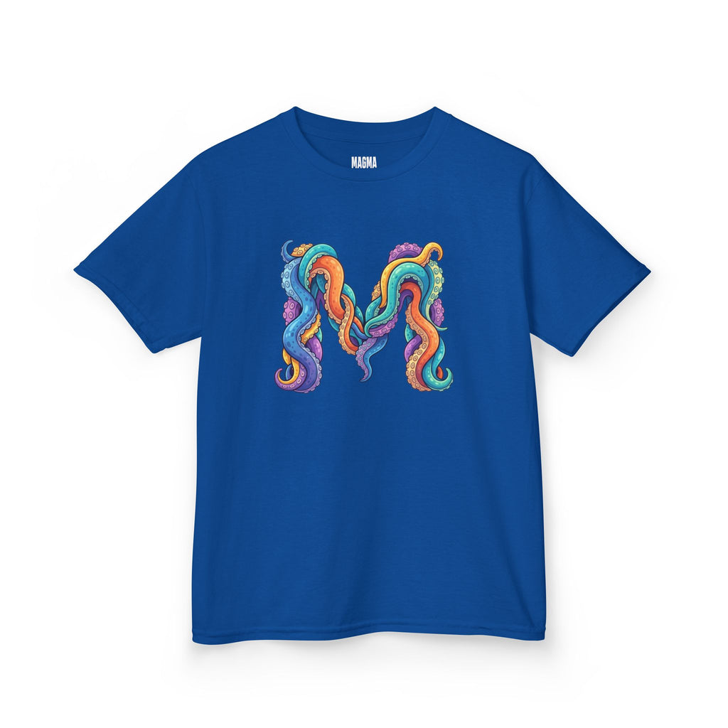 Kids 'M' Colourful Squid Tentacle Tee — Magma Squid Logo Kids T‑Shirt