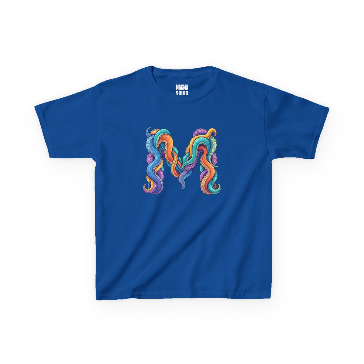 Kids 'M' Colourful Squid Tentacle Tee — Magma Squid Logo Kids T‑Shirt