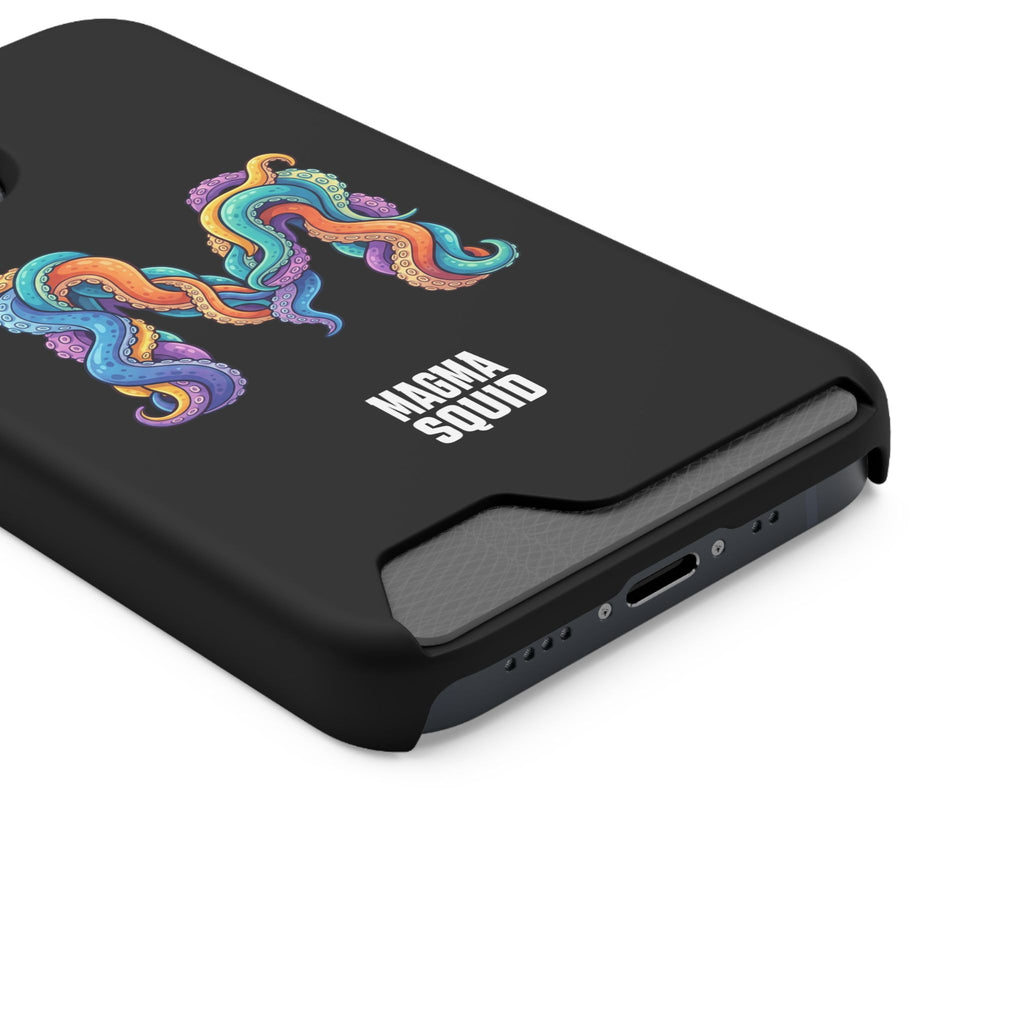 Magma Squid Card-Holder Phone Case — Colourful Squid Tentacle Design