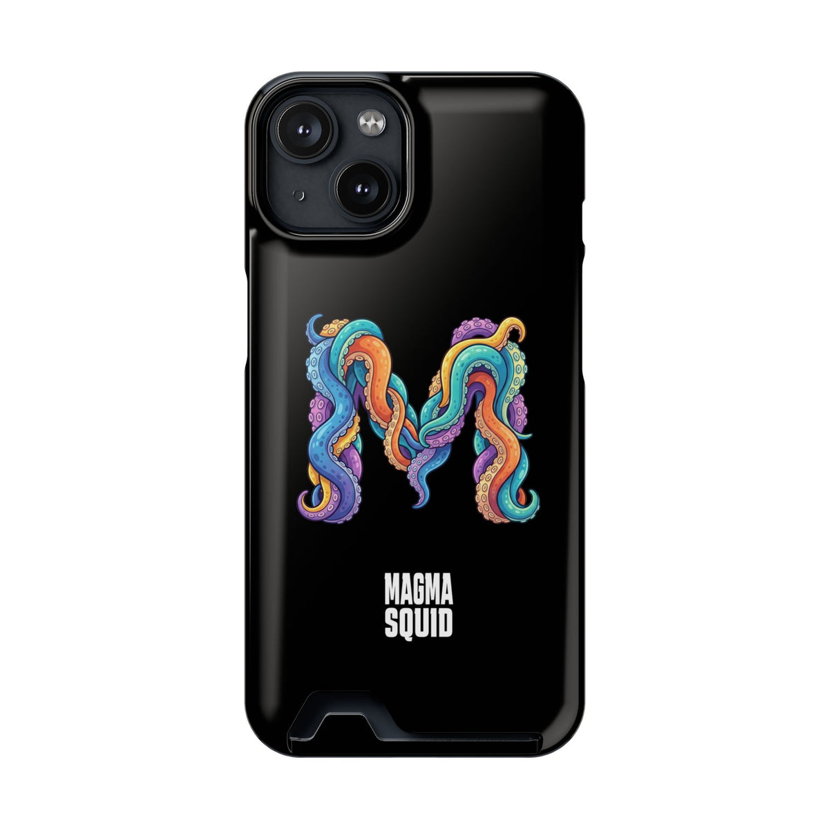 Magma Squid Card-Holder Phone Case — Colourful Squid Tentacle Design