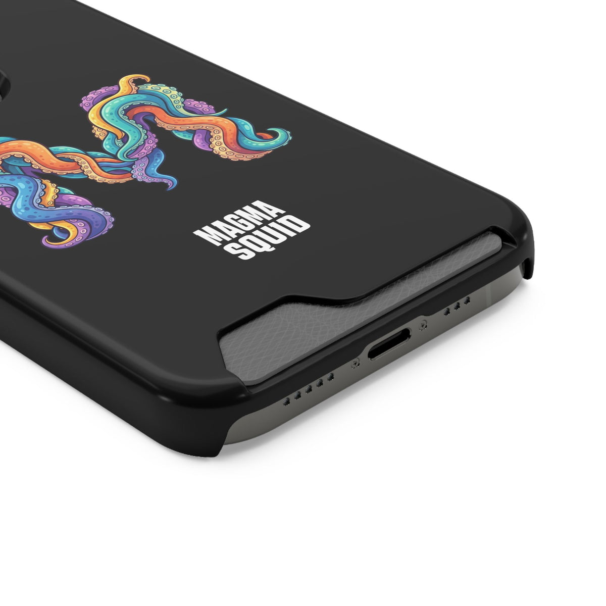 Magma Squid Card-Holder Phone Case — Colourful Squid Tentacle Design